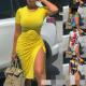 Women's new short-sleeved drawstring dress LZQ5133-1