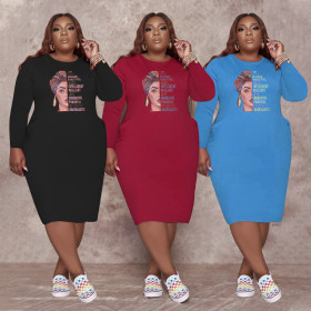 Plus Size Women's Fashion Casual Loose Plus Size Dress GH 069