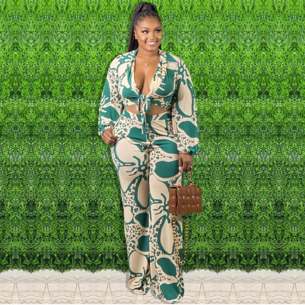 Plus size women's new large size wide leg suit BN208 