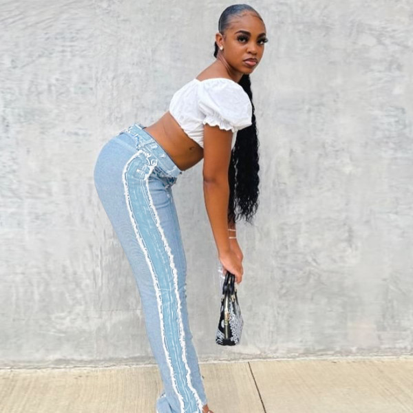 New style women's fashion creative split jeans PT7092