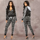2021 hot fashion casual camouflage print sports two-piece set autumn and winter models H11115