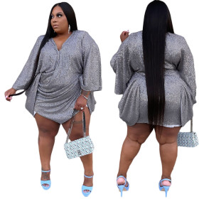Sexy loose personality sequin dress short skirt N352