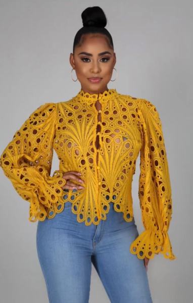 Ripped sexy trumpet sleeve breathable nightclub women's single top X1149