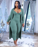 Cute jumpsuit + long coat two-piece suit M6590