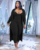 Cute jumpsuit + long coat two-piece suit M6590