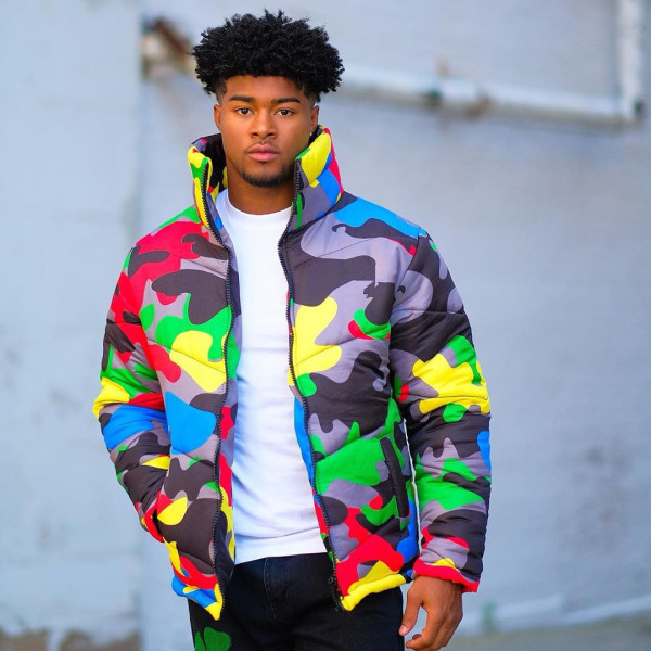Women's clothing new men and women can wear color camouflage printing and dyeing bread jacket down jacket quilted jacket UJ4548