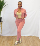 Two-piece cute two-pocket baseball clothing suit M6609