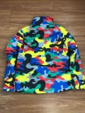 Women's clothing new men and women can wear color camouflage printing and dyeing bread jacket down jacket quilted jacket UJ4548