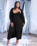 Cute jumpsuit + long coat two-piece suit M6590