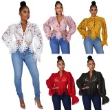 Ripped sexy trumpet sleeve breathable nightclub women's single top X1149