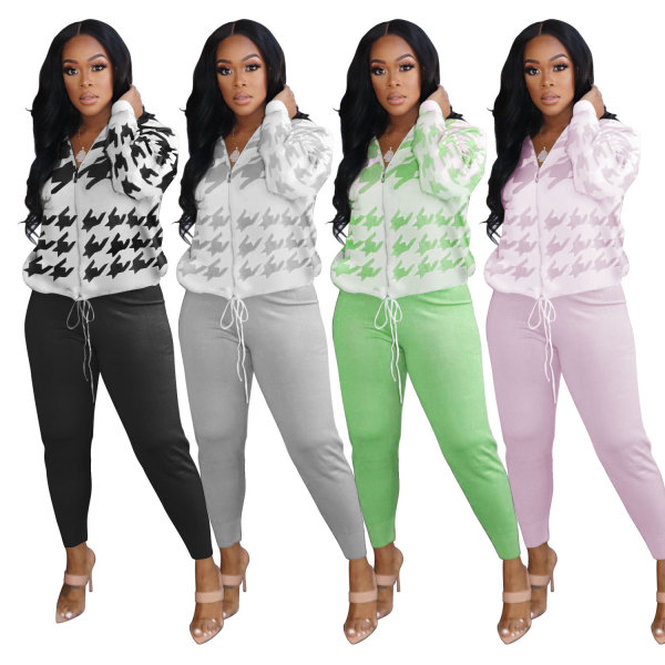 Houndstooth quality sports and leisure suit M6367