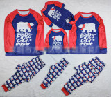 New Christmas Parent-child Set Bear Printed Home Wear Pajamas Two-piece Set OML113-2