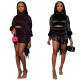 Autumn 2-piece set of pure black sexy 2-piece dress SZ6004