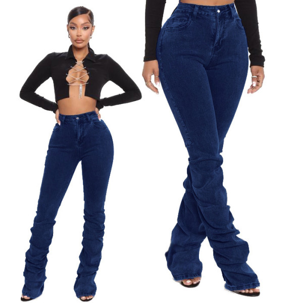 Heap of denim trousers pleated trousers JLX3518