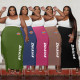 Double-sided brushed fabric plus size women's fringed skirt Q77291