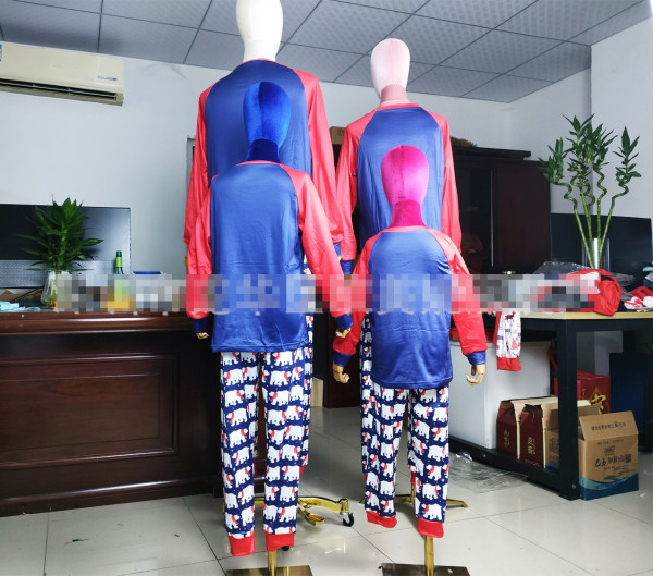 New Christmas Parent-child Set Bear Printed Home Wear Pajamas Two-piece Set OML113-1