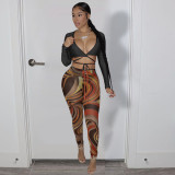 Sexy printed two-piece suit S66317