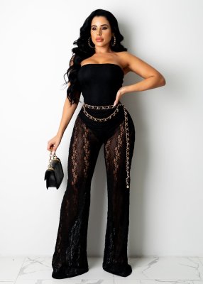 Nightclub sexy lace jumpsuit see-through tights SJ3326