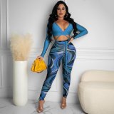 Sexy printed two-piece suit S66317