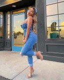 Suspender jeans jumpsuit JLX6082