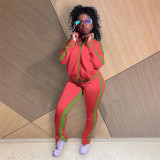 Burning hole printed webbing wrap around strapless feet zipper fashion casual hot sale two-piece suit SZ6069