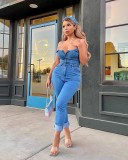 Suspender jeans jumpsuit JLX6082