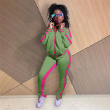 Burning hole printed webbing wrap around strapless feet zipper fashion casual hot sale two-piece suit SZ6069