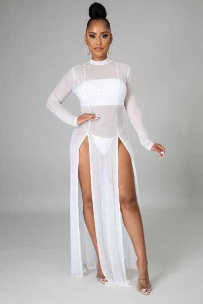 Sexy fashion nightclub high stretch mesh women's dress SMR10482