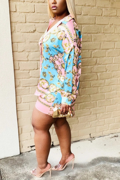 Casual fashion digital printing suit two-piece suit SMR10391