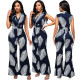 Sexy fashion digital printing sleeveless V-neck jumpsuit SMR10298