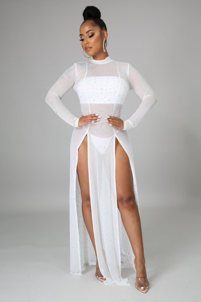 Sexy fashion nightclub high stretch mesh women's dress SMR10482
