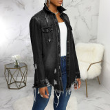 Sexy fashionable women's denim jacket SMR9642