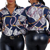 Casual Fashion Printed Multicolor Ladies Shirt Dress SMR10345