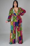 Sexy fashion plus size women's V-neck jumpsuit SMR10604