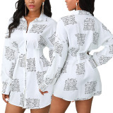 Casual Fashion Printed Multicolor Ladies Shirt Dress SMR10345