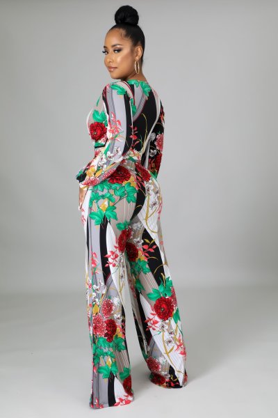 Sexy fashion digital printing V-neck women's jumpsuit SMR10686 