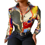 Casual Fashion Printed Multicolor Ladies Shirt Dress SMR10345