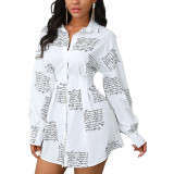 Casual Fashion Printed Multicolor Ladies Shirt Dress SMR10345