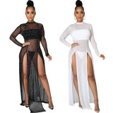 Sexy fashion nightclub high stretch mesh women's dress SMR10482