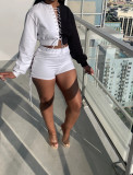 Women's Nightclub Fashion Sexy Cardigan Loose Bandage Temperament Commuter Long Sleeve + Pants Set Q5259