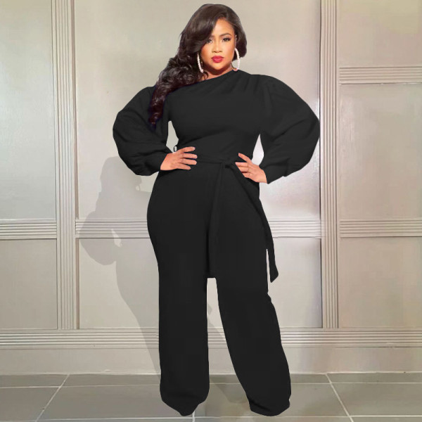 Plus size women's fashion casual sports one-piece pants S90086
