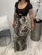 Autumn and winter new plus size women's sexy printed fringed skirt H1737