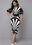 Sexy fashion digital printing women's slim dress SMR10721