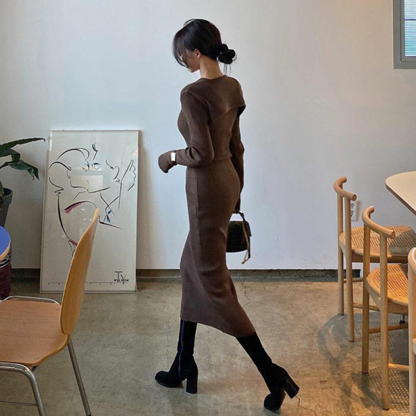 Sexy hollow shawl shirt slim-fit split sling dress two-piece female 28413L