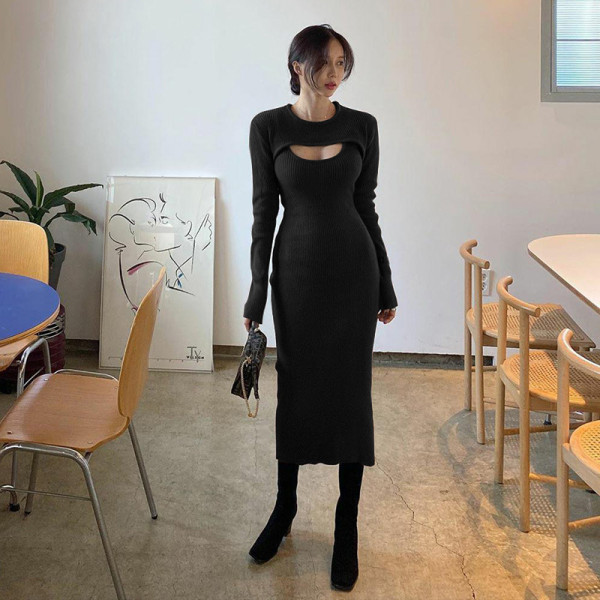 Sexy hollow shawl shirt slim-fit split sling dress two-piece female 28413L