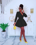 Women's autumn and winter solid color irregular commuting office formal dress CM2160