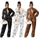 Casual fashion loose shirt long-sleeved jumpsuit with belt D9802