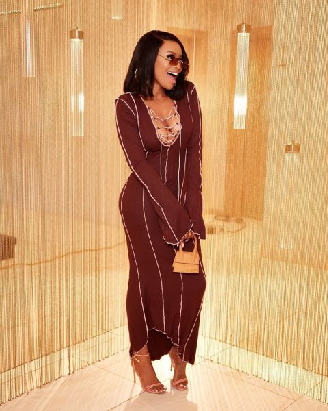 Sexy V-neck strappy flared sleeve long dress nightclub MN88823