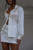 New solid color suit sexy OL light mature hot girl cardigan buttoned top high waist skirt FD9098