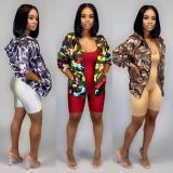 Casual camouflage print hooded jacket D9190
